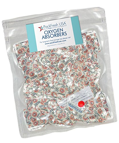 50cc Oxygen Absorbers for Food Storage (200) with PackFreshUSA(TM) LTFS Guide