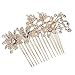 Butterfly Hair Pins Flower Hair Comb Bridal Wedding Jewelry Women Hair Accessories Austrian Crystals Combs 2256R (Golden)