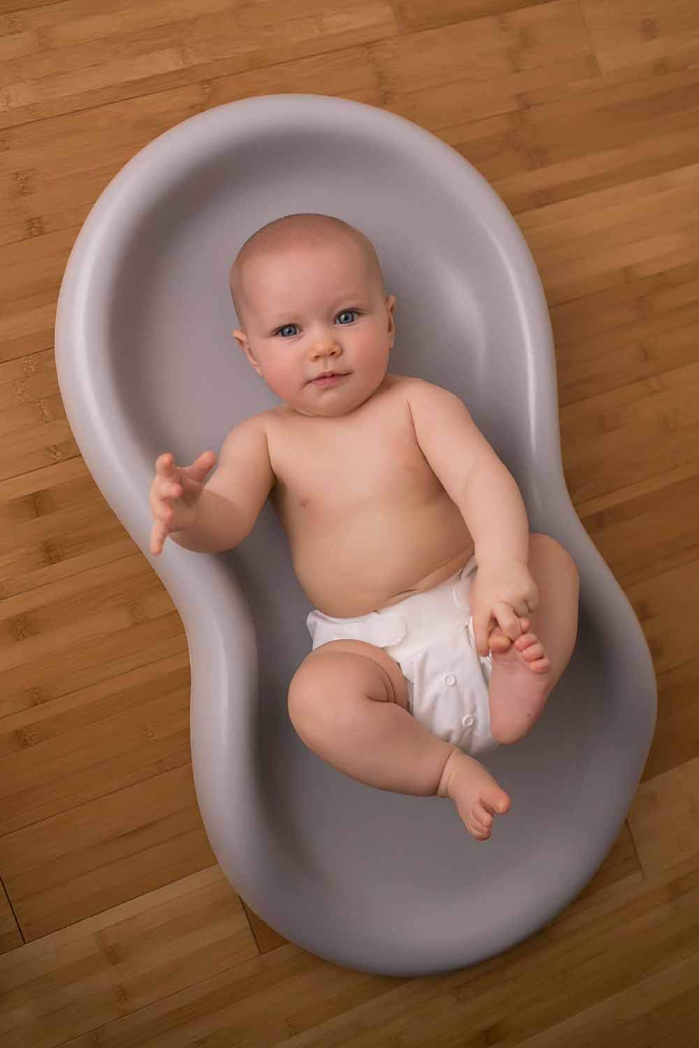 Keekaroo Peanut Changer Grey – The Original Made in USA Easy-to-Clean Changing pad and The only Shell Over Foam, Fully Water Repellant