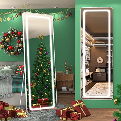 FENNIO Full Length Mirror with Lights 63"x20", LED Full Body Mirror