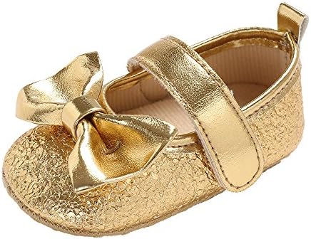 Celiy Infant Newborn Baby Girls Shoes Bow Anti-Slip Leather Soft Cozy Sneake