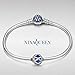 NinaQueen Forever Love 925 Sterling Silver Dark Blue White CZ Round Bead Charms Fit pandöra Charms for Bracelets Necklace Christmas Gifts For Women Birthday Anniversary Gifts For Wife Mom Daughter