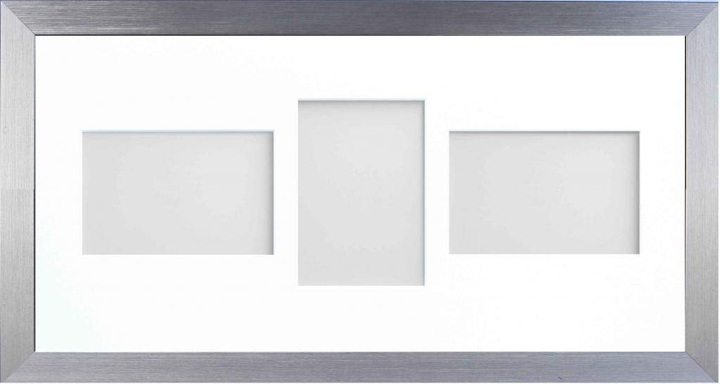 Frame Company Simpson Silver Multi Aperture Photo Frame, 20x10 for 6x4 inch (x3 LPL)