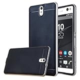 Sony Xperia C5 Ultra Case, Aomax@ Armor [Dual Bumper] Slim Fit Skin Silicone Cover Case + PC Bumper Frame + HD Screen Protector For Sony Xperia C5 Ultra DHF Sliver