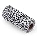 KINGLAKE 328ft Baker's Twine, Heavy Duty Christmas & Packing Twine, Black & White String