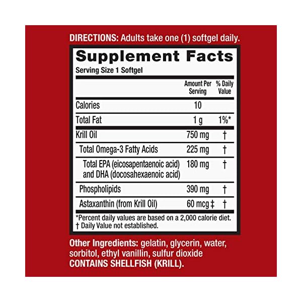MegaRed Omega3 Krill Oil Supplement 750mg Ultra Strength Softgels
