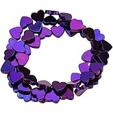 Milisten Hematite Colored Hollow Heart Beads 50 Pcs Semi Gemstone DIY Craft Accessories for Jewelry Making Necklace Bracelet 0.23X0.23X0.07In