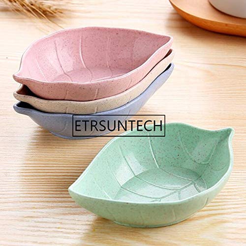Gravy Boats - 200pcs Plastic Wheat Straw Leaves Chips Snacks Dish Vinegar Seasoning Sauce Storage Trays Plates - Families Stoneware Two Stainless Spoon Heated Glass Plastic Set Black