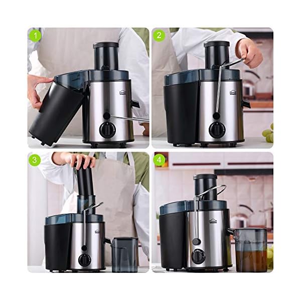 Juicer Machine,DEWINNER Stainless Steel Fruit and Vegetable Juice Extractor Fountain Cold Maker, Centrifugal Fountain with 2 Speed Settings, BPA-Free, Easy Clean Dishwasher Safe with Gift