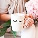 Eyelashes Coffee Mug With Real Gold Handle Fine Bone China Wink Mug Makeup Eyelash Gift For Her Cosmotologist Gift Makeup Brush Holder 16oz Hand Drawn Design