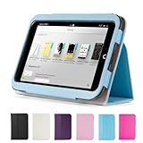 GMYLE Aqua Blue PU Leather Slim Folio Magnetic Flip Stand Case Cover with Sleep/ Wake Function for Barnes & Noble Nook HD 7