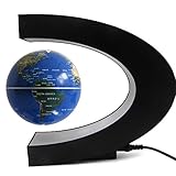 ZMI Floating Globe With LED Lights C Shape Magnetic World Map Levitation Floating Globe Rotating Magnetic Mysteriously blue