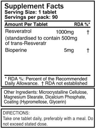 Pureclinica 1000mg Resveratrol x 360 Tablets - (4 Bottles of 90 Tablets) - 12 Months Supply, 90 count (Pack of 4) - Image 4