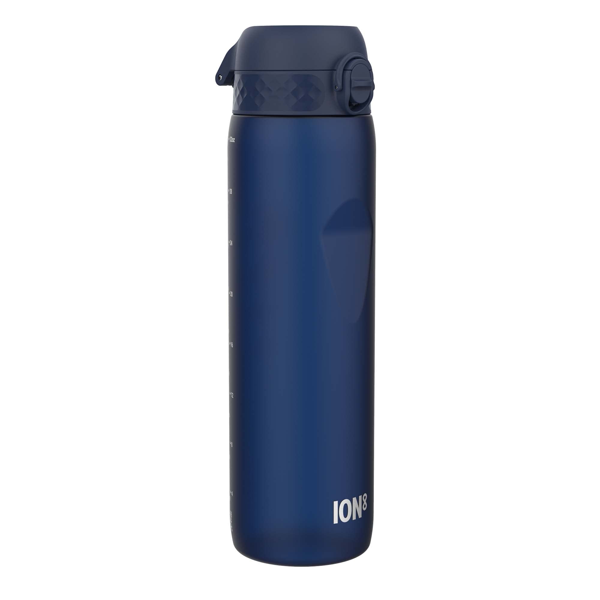 Ion8 1 Litre Water Bottle, Leak Proof, Flip Lid, Carry Handle, Rapid Hydration, Dishwasher Safe, BPA Free, Contoured Grip, Ideal for Travel, Gym & Activity, Carbon Neutral Recyclon, 32 oz, Navy Blue — image 1