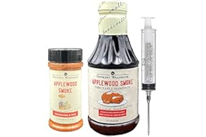 Gourmet Warehouse Applewood Smoke Injectable Marinade and Applewood Smoke Spice Rub, 16 ozs - No MSG, No HFCS