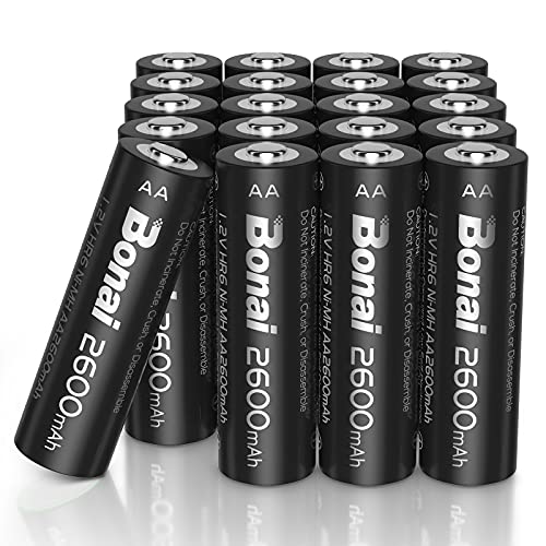 BONAI Rechargeable AA Batteries 2600 mAh High Capacity 1.2V NiMh AA