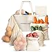 ArmStrong Reusable Produce Bags - Plastic-Free Grocery Bag Bulk Set - Eco-Friendly - Vegetable and Fruit Shopping Storage - Large Mesh Net and Organic Muslin - Food Carrying Sack