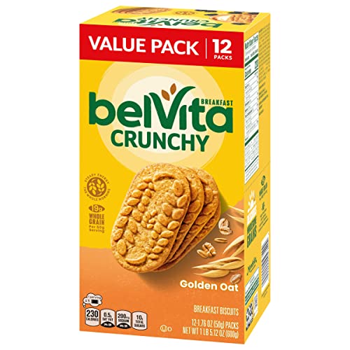 BELVITA BREAKFAST BARS BISCUITS, GOLDEN OAT, VALUE PACK, 12 PACKS (4 BISCUITS PER PACK)