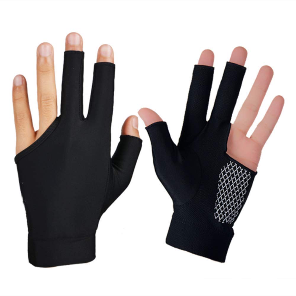 ITODA Breathable Snooker Glove Quick-Dry Elastic Billiards Glove 3 Fingers Sport Billiard Yoyo Gloves Protection Left Hand Pool Snooker Gloves for Men Women