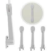 Amazing Drapery Hardware Spring Loaded Cord Tensioner for Cord Loops - Off White, Wall or Floor Mount - 4 Pack with Screws
