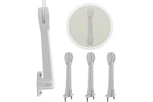 Amazing Drapery Hardware Spring Loaded Cord Tensioner for Cord Loops - Off White, Wall or Floor Mount - 4 Pack with Screws