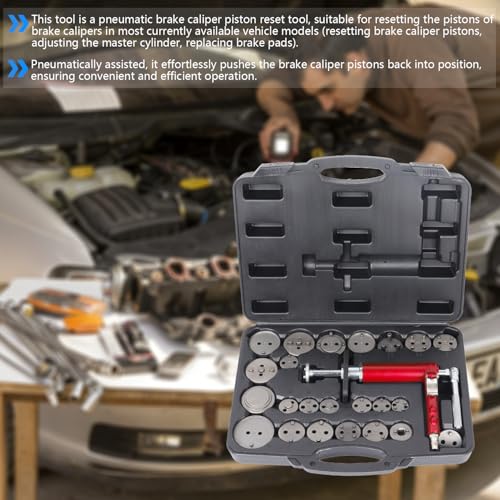 Ayolofei 24 TLG Universal Brake Piston Piston Reset Set with Case for Rotating and Pressing Brake Pistons on Different Cars, Suitable for Most