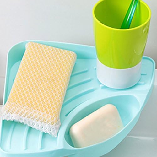 Cuteboom Kitchen Sink Sponge Holder Sink Storage Bathroom Shelves Kitchen Sink Corner Organizer (Blue)