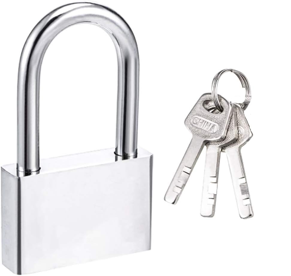 AntDau71 9367738 Lucchetto con chiave Lock with Key, Silver