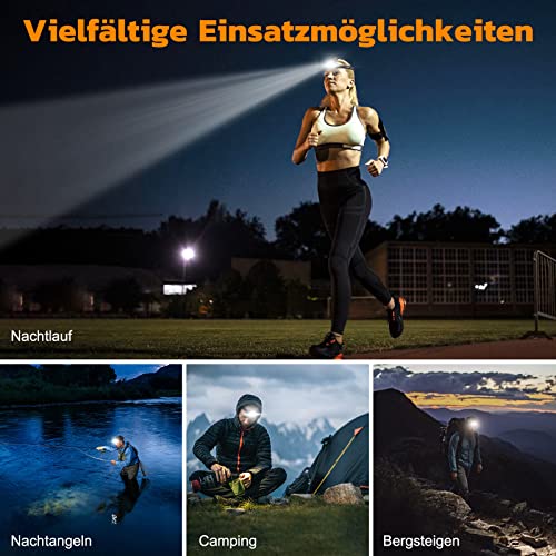 CIRYCASE Stirnlampe LED USB Wiederaufladbar, 2023 Aufgerüstete Zoombare Kopflampe, Superhelle Leichte 600 Lumen mit 4 Modi, Wasserdichter & 90° Verstellbarer Stirnleuchte für Camping, Laufen, Wandern