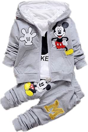 Conjunto de ropa de moda para niños y niñas, otoño e invierno, 3 piezas,  con capucha, ropa de algodón para bebé : Ropa, Zapatos y Joyería -  Amazon.com