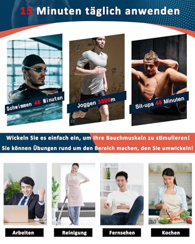 KANGLANKAN EMS Muscle Stimulator, EMS Training Device, Built-in EMS Abdominal Trainer, 8 Modes and 30 Levels, Electric EMS Abdominal Trainer for Men and Women