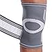 NeoTech Care Knee Brace Sleeve - Light, Elastic & Breathable Fabric - Adjustable Compression Wrap Around Strap - for Men, Women, Youth - Right or Left Leg - Grey (Size M, 1 Unit)