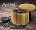 Estilo Premium Bamboo Salt and Pepper Bowls, Wooden Spice Containers with Magnetic Swivel Lids, Perfect for Salt, Spice, Sugar, Pepper Brown