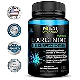 L-Arginine Essential Amino Acid 120 Vegetarian Capsules - For Muscle, Heart and Energy!