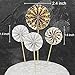 Cupcake Toppers 12-Pack Muffin Decoration Gold Circle Fan Flowers Toppers Fun Cake Topper Picks Mini Birthday Cake Decor for Baby Boys Girls Kids Birthday Party and Wedding Supplies