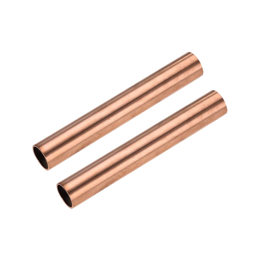 sourcing map Copper Round Tube, 15mm OD 1mm Wall Thickness 100mm Length Straight Pipe Tubing 2 Pcs