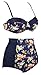 Angerella Womens Swimwear Retro Vintage Bathing Suits Two Piece Swimsuits Bikini, Navy-Two, US 10-12=Tag Size 3XL