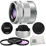 Panasonic 35-100mm f/4-5.6 Interchangeable Zoom Lens (Silver) (White Box) + 4 Piece Essential Accessory Kit