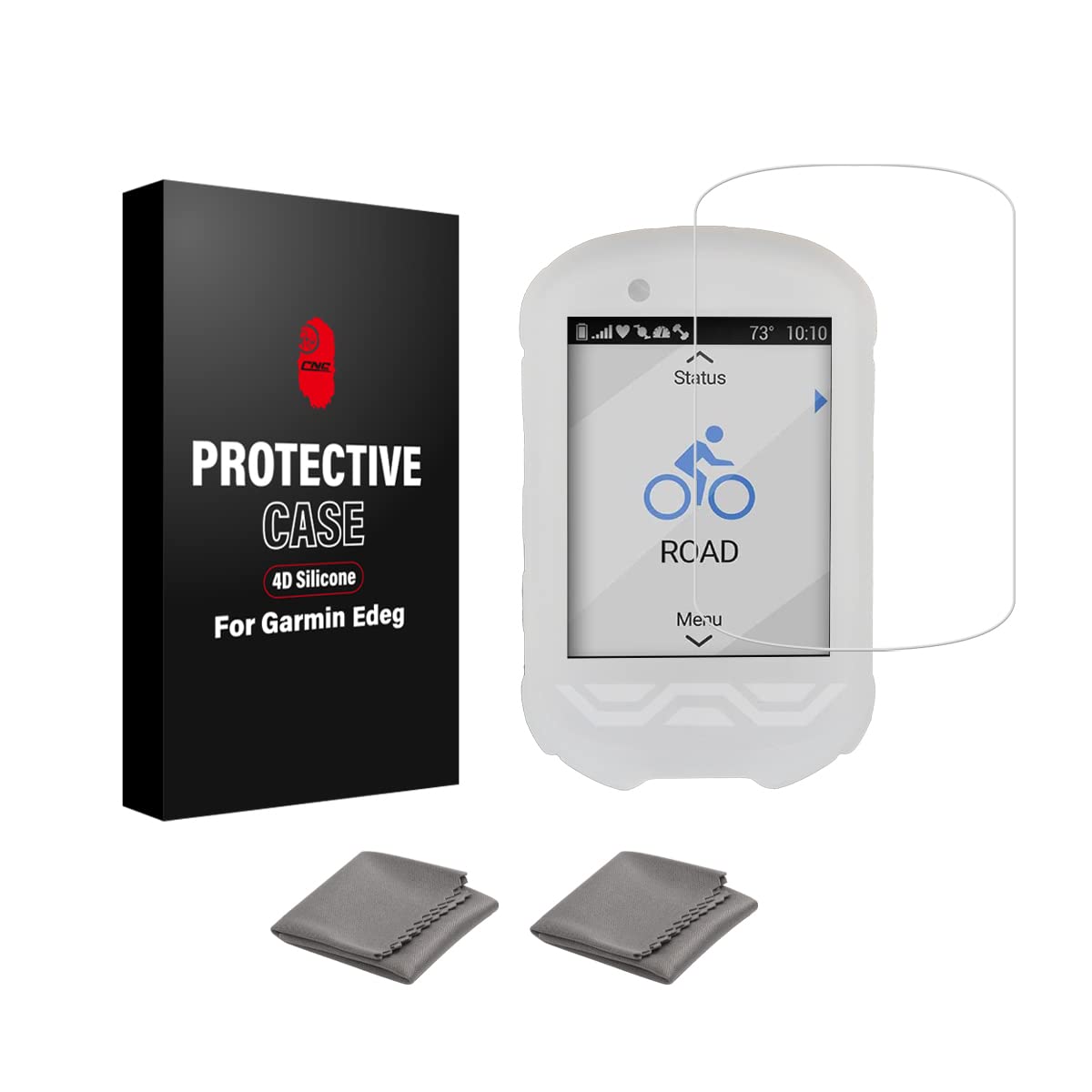 Chooee 4D Silicone case for Garmin Edge 530 Anti Drop Protective Cover with Screen Protector Transparent