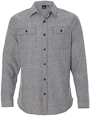Mens Long Sleeve Solid Flannel Button Down Shirt B8200