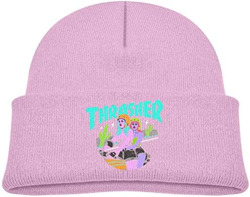 Reneealsip Thrasher-Magazine Kids Elastic Rib Knit Beanie Hats
