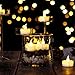 AGPtek 24 Pack Battery Flameless Led Tea Light Candle Realistic flickering Bulb with Time for Seasonal Festival Celebration, Electric Fake Candle in White and Wave Open
