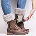 MIOIM Women Faux Fur Trim Knitted Winter Leg Warmers Ankle Boot Cuff Toppers