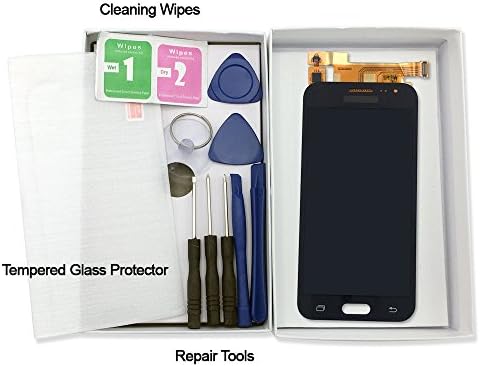 for Samsung Galaxy J200 J2 2015 J200F J200Y J200G J200H J200M J200BT LCD Touch Screen Digitizer Assembly Adjustable Brightness with Repair Tool Kits (Black)