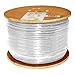 Vertical Cable Cat6, 550 MHz, Shielded, 23AWG, Solid Bare Copper, 1000ft, Bulk Ethernet Cable, White