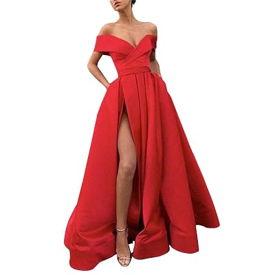 Honeymaid Women Evening Dresses Long Side Slit Off UK | Ubuy