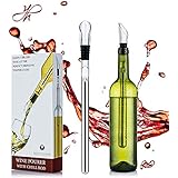 YouYah Wine Chiller Stick 3-in-1 Stainless Steel Wine Bottle Cooler Stick,Rapid Iceless Wine Chilling Rod with Aerator and Po