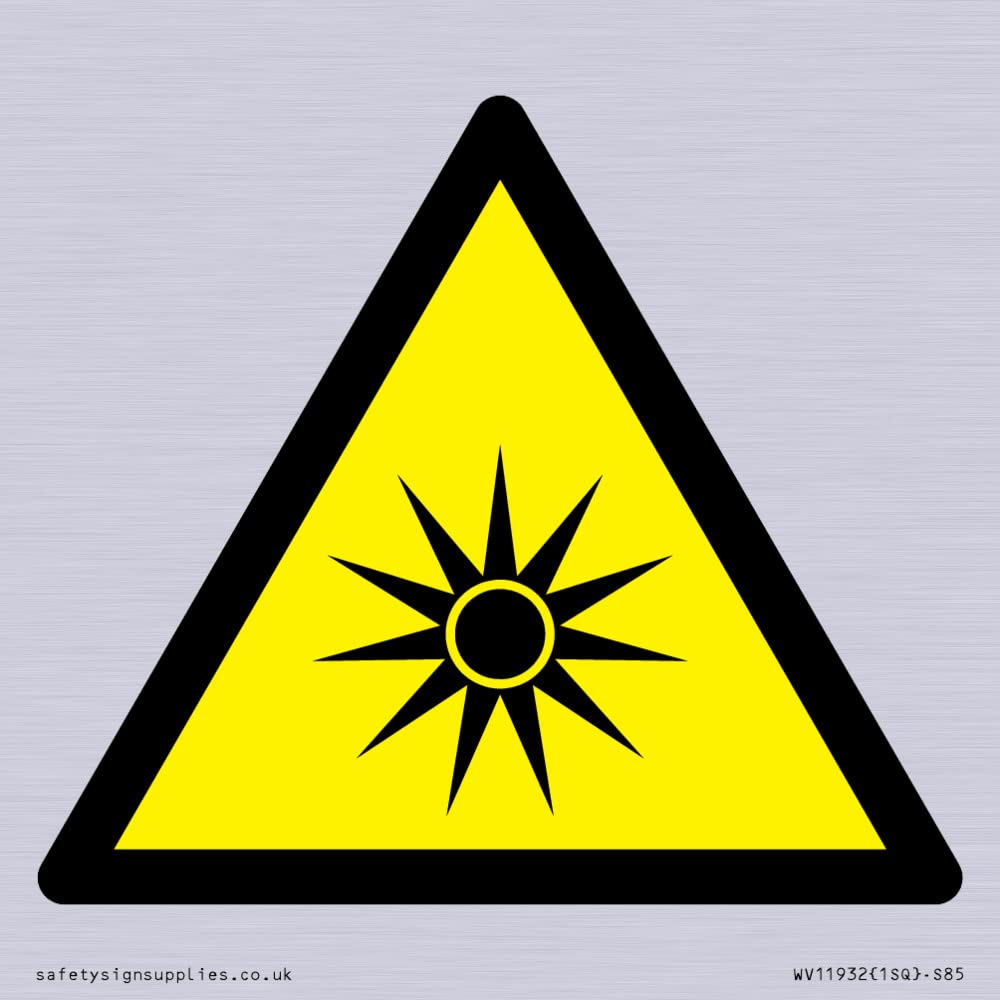 W027 Warning: Optical radiation Sign - 85x85mm - S85