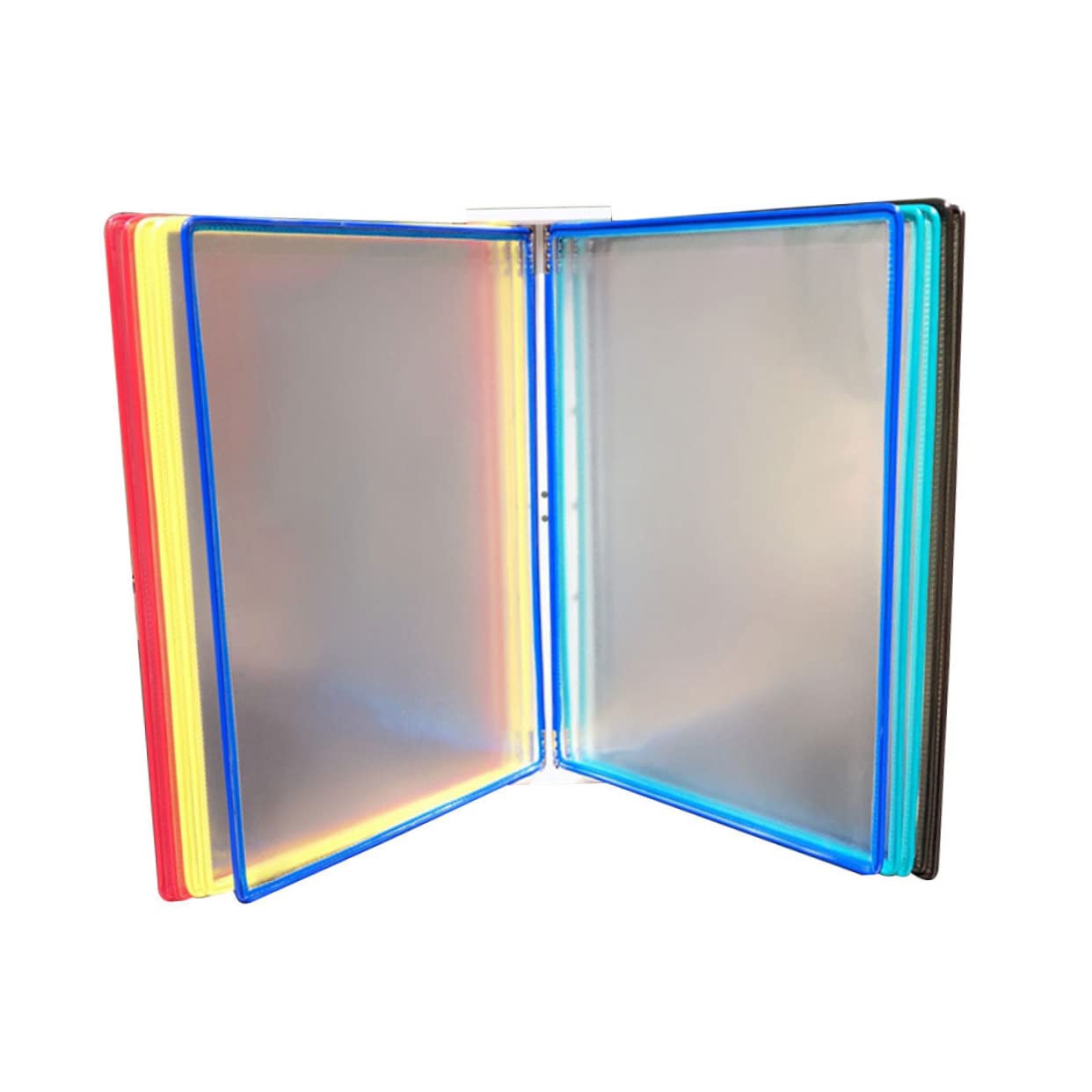 STOBOK Wall Mounted File Organizer Wall Display Panels Transparent PVC Document Holder With Dividers for Menu Advertising Consultation Presentation Folders 33x23.5cm