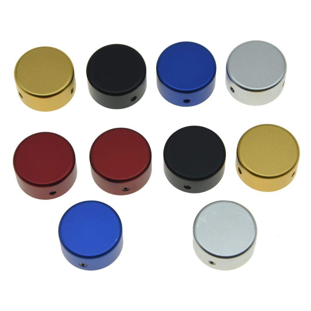 Dopro Metal Guitar Effect Pedal Footswitch Toppers Effect Foot Nail Caps Aluminium Pedal Protection Cap with Multi Colors 10-Pack